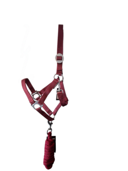 Halsterset Horka Bordeaux rood Full